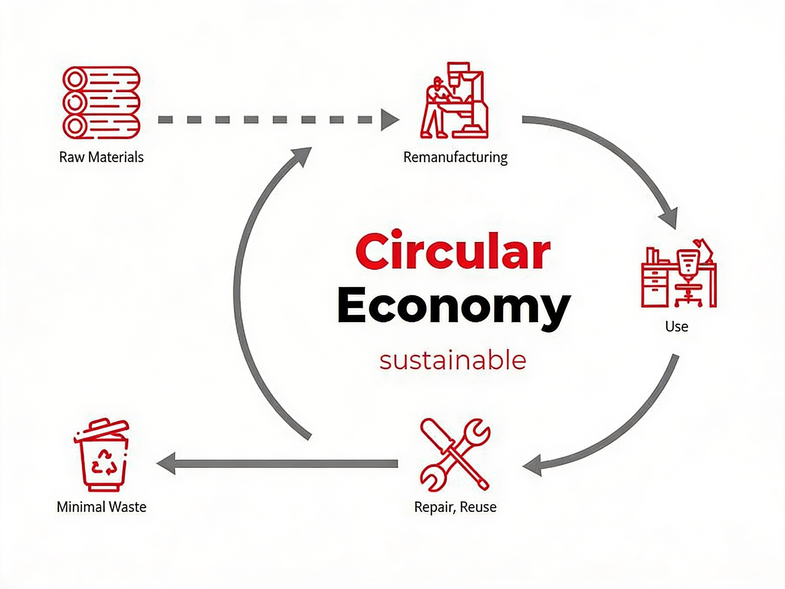 Circular Economy Graph Showing Use Repair Reuse