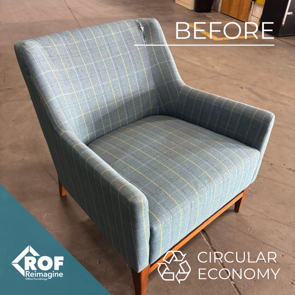 Image of a worn and torn chair.