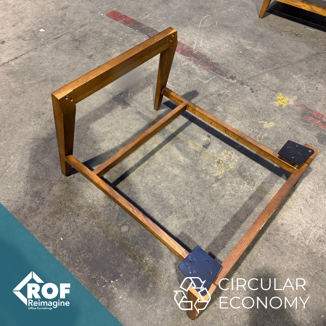 Chair is stripped down to bare bones.